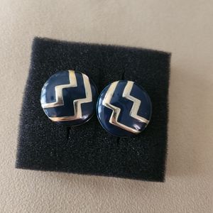 Vintage signed Monet enamel earrings
